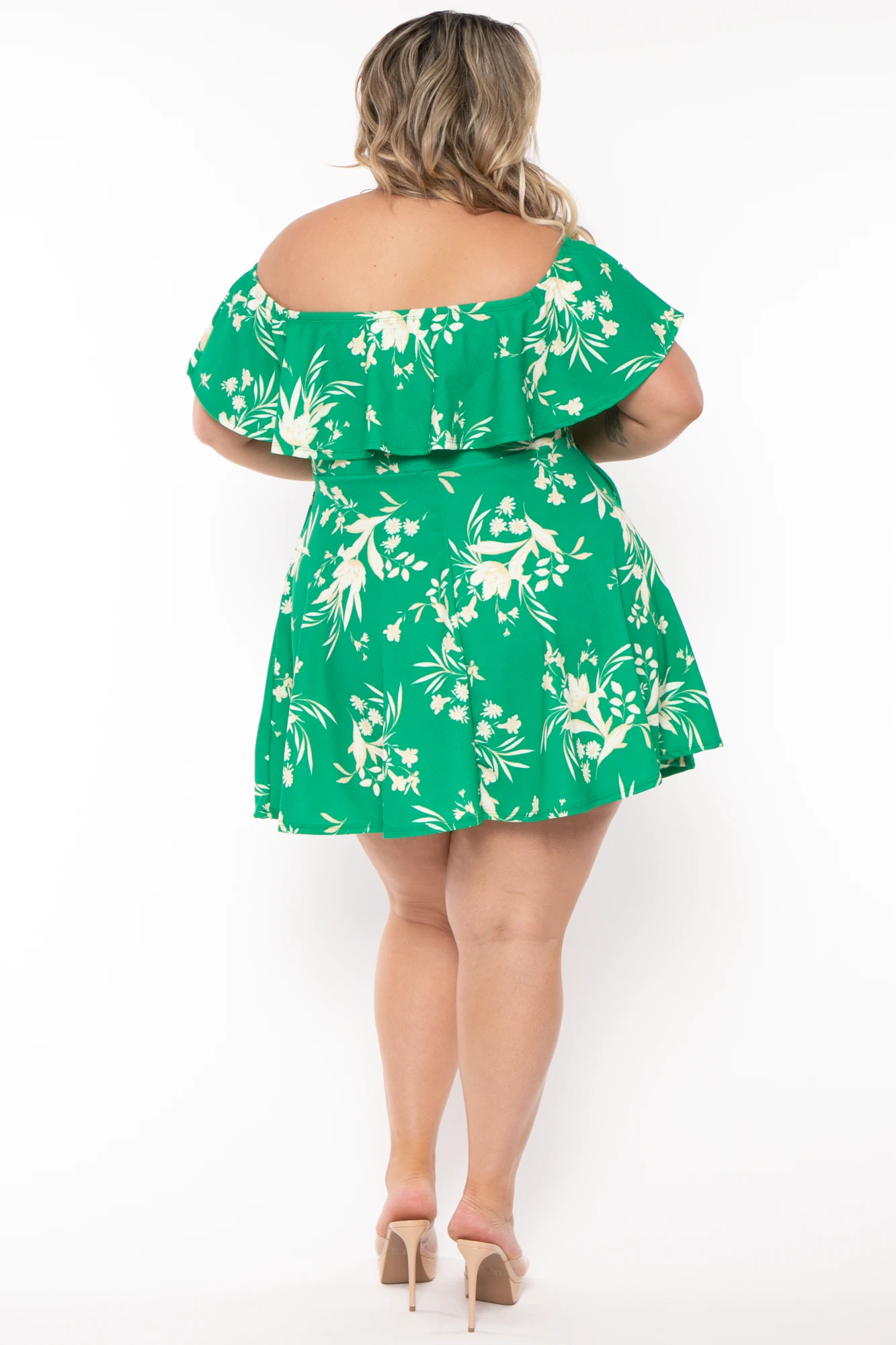 Plus Size Tiaanie Off the Shoulder fit and flare Dress- Green Plus Size Tiaanie Off The Shoulder Fit And Flare Dress- Green -Kitchensuppliesdeal curvy sense dresses plus size tiaanie off the shoulder fit and flare dress green 32199360479329