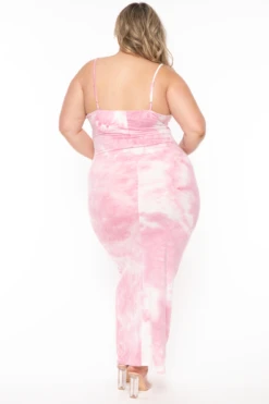 Plus Size Tie Dye Cami Maxi Dress- Mauve -Kitchensuppliesdeal curvy sense dresses plus size tie dye cami maxi dress mauve 32290718056545