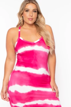 Plus Size Tie Dye Racerback Maxi Dress - Fuchsia 3 Plus Size Tie Dye Racerback Maxi Dress - Fuchsia -Kitchensuppliesdeal curvy sense dresses plus size tie dye racerback maxi dress pink 29255490404449