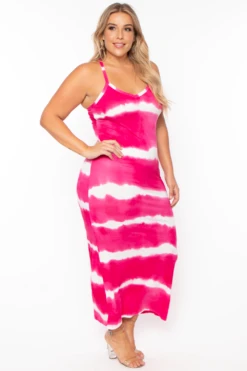 Plus Size Tie Dye Racerback Maxi Dress - Fuchsia 4 Plus Size Tie Dye Racerback Maxi Dress - Fuchsia -Kitchensuppliesdeal curvy sense dresses plus size tie dye racerback maxi dress pink 29255492632673