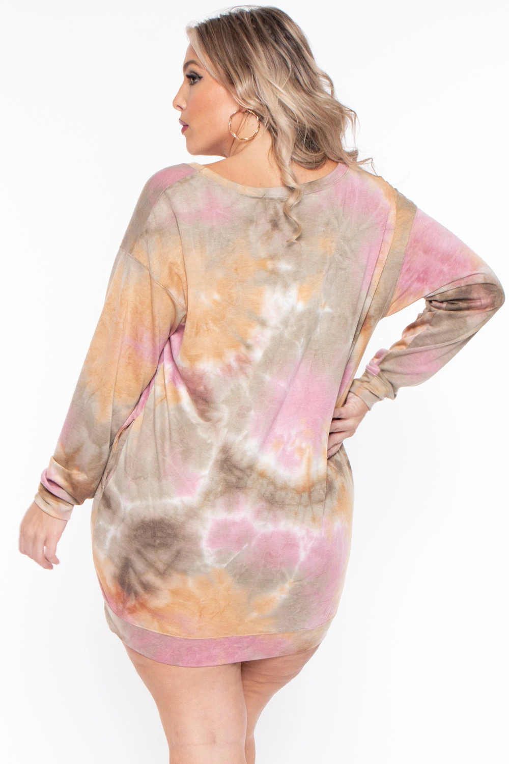 Plus Size Tie-Dye Sweatshirt Dress - Olive Plus Size Tie-Dye Sweatshirt Dress - Olive -Kitchensuppliesdeal curvy sense dresses plus size tie dye sweatshirt dress olive 29270331162721