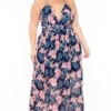 Plus Size Tropical Print Maxi Dress - Navy 1 Plus Size Tropical Print Maxi Dress - Navy -Kitchensuppliesdeal curvy sense dresses plus size tropical print maxi dress navy 31464986706017