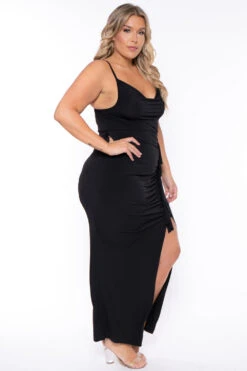 Plus Size Vanisa Ruched Maxi Dress - Black 5 Plus Size Vanisa Ruched Maxi Dress - Black -Kitchensuppliesdeal curvy sense dresses plus size vanisa ruched maxi dress black 29439482364001