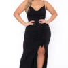 Plus Size Vanisa Ruched Maxi Dress - Black -Kitchensuppliesdeal curvy sense dresses plus size vanisa ruched maxi dress black 29448518008929