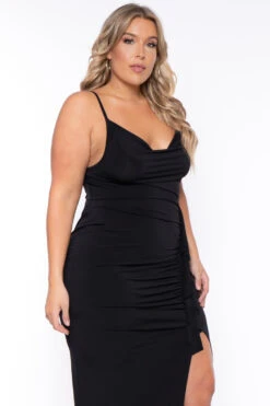 Plus Size Vanisa Ruched Maxi Dress - Black 3 Plus Size Vanisa Ruched Maxi Dress - Black -Kitchensuppliesdeal curvy sense dresses plus size vanisa ruched maxi dress black 29448860074081
