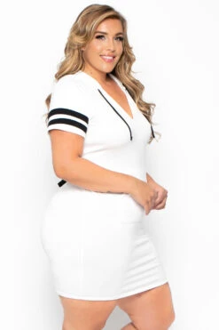 Plus Size Varsity Stripe Hoodie Dress - Ivory 4 Plus Size Varsity Stripe Hoodie Dress - Ivory -Kitchensuppliesdeal curvy sense dresses plus size varsity stripe hoodie dress ivory 29270518235233