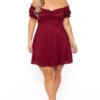Plus Size Veronica Flower Lace Dress- Burgundy -Kitchensuppliesdeal curvy sense dresses plus size veronica flower lace dress burgundy 30540356124769