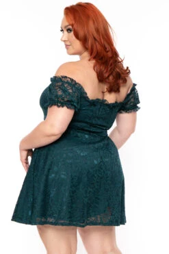 Plus Size Veronica Flower Lace Dress- Green -Kitchensuppliesdeal curvy sense dresses plus size veronica flower lace dress green 30540492800097