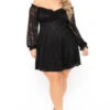 Plus Size Veronica Long Sleeve Lace Dress- Black -Kitchensuppliesdeal curvy sense dresses plus size veronica long sleeve lace dress black 31186156060769