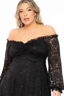Plus Size Veronica Long Sleeve Lace Dress- Black 6 Plus Size Veronica Long Sleeve Lace Dress- Black -Kitchensuppliesdeal curvy sense dresses plus size veronica long sleeve lace dress black 31186157535329