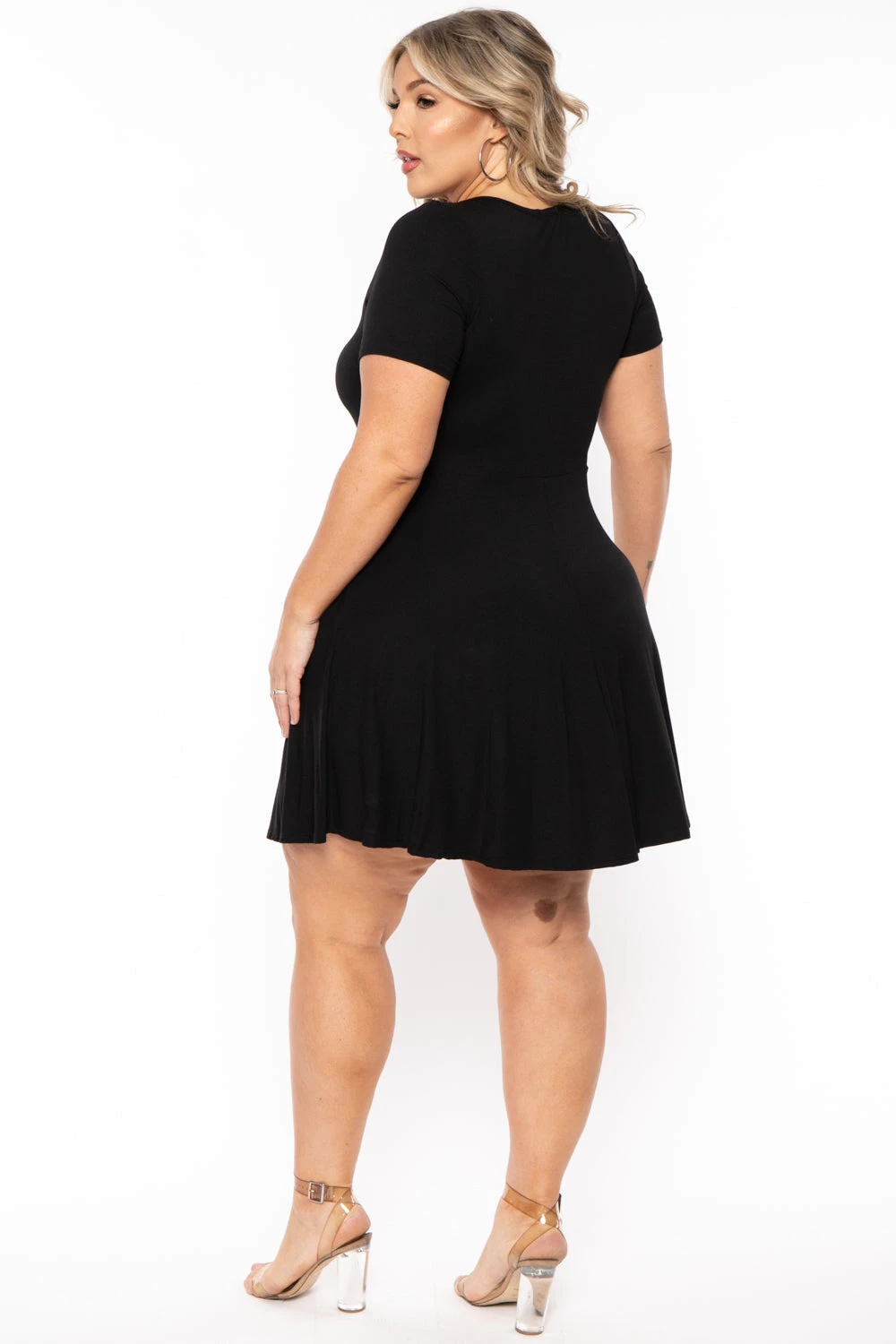 Plus Size Vicki Mesh Flare Dress - Black Plus Size Vicki Mesh Flare Dress - Black -Kitchensuppliesdeal curvy sense dresses plus size vicki mesh flare dress black 31138809249889