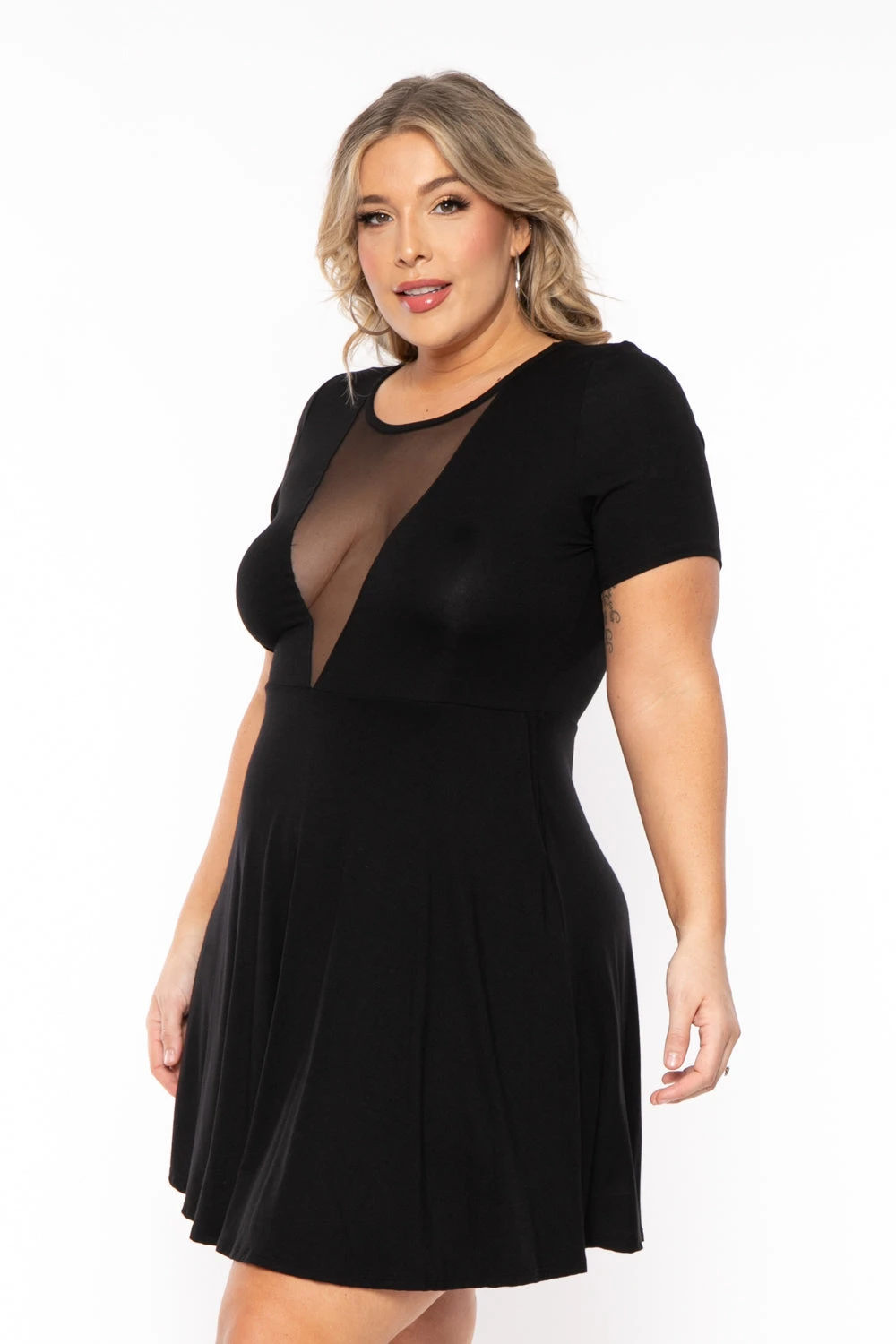 Plus Size Vicki Mesh Flare Dress - Black Plus Size Vicki Mesh Flare Dress - Black -Kitchensuppliesdeal curvy sense dresses plus size vicki mesh flare dress black 31138809413729