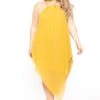 Plus Size Vivian Chain Halter Dress - Mustard 2 Plus Size Vivian Chain Halter Dress - Mustard -Kitchensuppliesdeal curvy sense dresses plus size vivian chain halter dress mustard 31475741818977