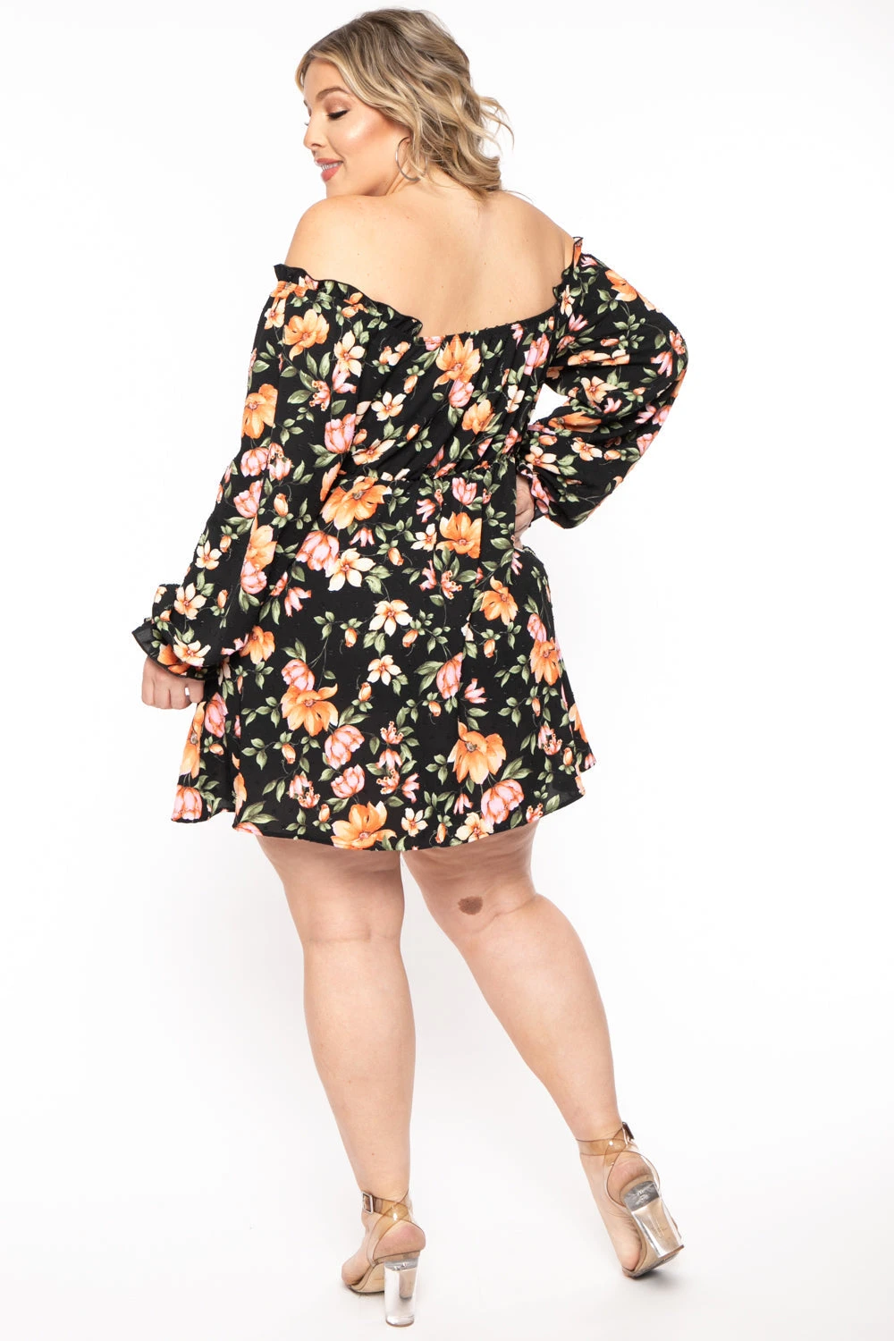 Plus Size Xolani Off The Shoulder Floral Dress - Black Plus Size Xolani Off The Shoulder Floral Dress - Black -Kitchensuppliesdeal curvy sense dresses plus size xolani off the shoulder floral dress black 31383692804193