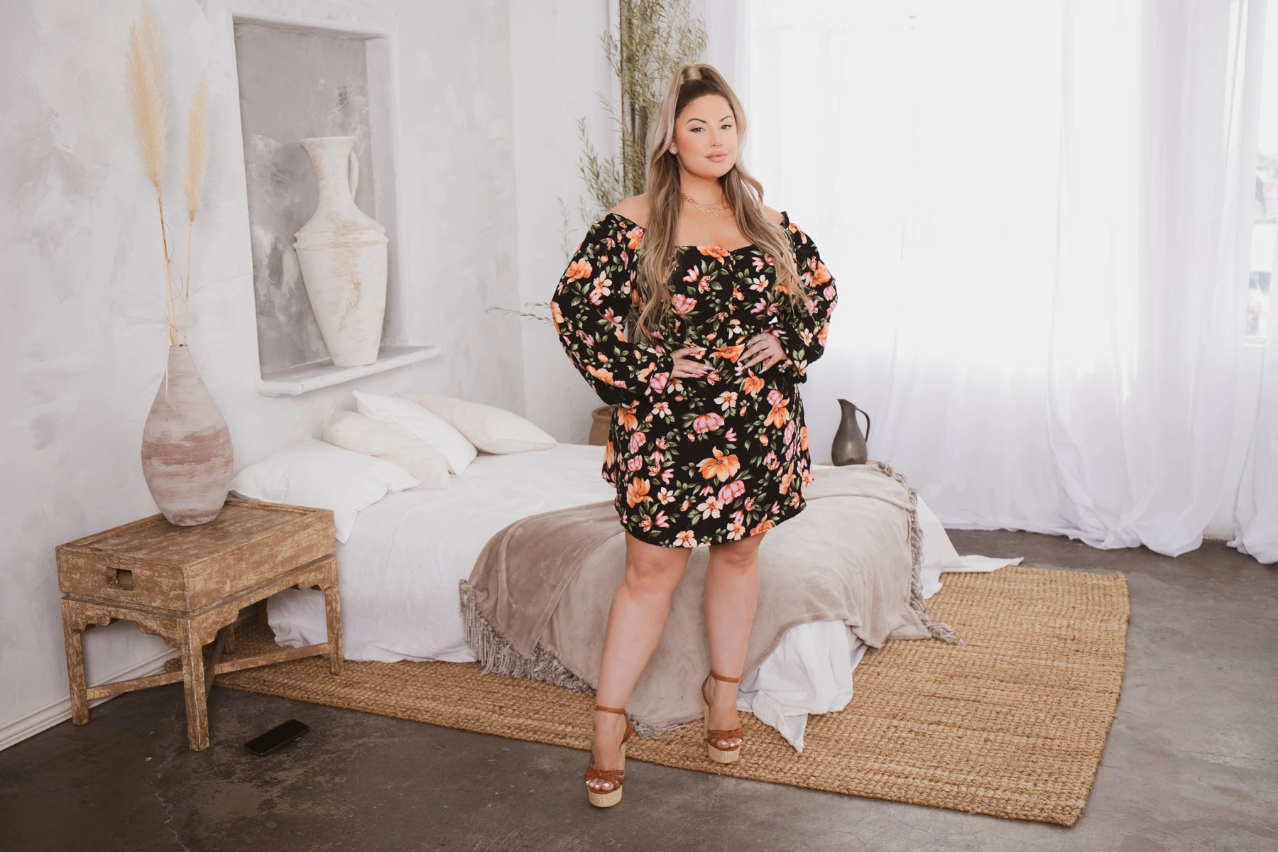 Plus Size Xolani Off The Shoulder Floral Dress - Black Plus Size Xolani Off The Shoulder Floral Dress - Black -Kitchensuppliesdeal curvy sense dresses plus size xolani off the shoulder floral dress black 31475868008545