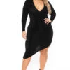 Plus Size Yareli Slinky Dress - Black -Kitchensuppliesdeal curvy sense dresses plus size yareli slinky dress black 30497140342881