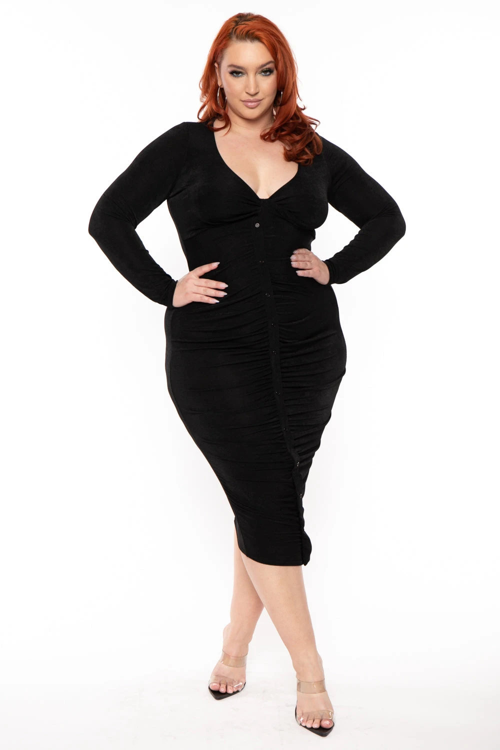 Plus Size Yaretzi Slinky Dress - Black Plus Size Yaretzi Slinky Dress - Black -Kitchensuppliesdeal curvy sense dresses plus size yaretzi slinky dress black 30593400340577