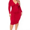 Plus Size Yaretzi Slinky Dress - Red -Kitchensuppliesdeal curvy sense dresses plus size yaretzi slinky dress red 31541927903329