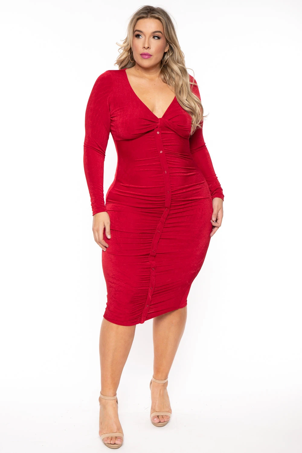 Plus Size Yaretzi Slinky Dress - Red Plus Size Yaretzi Slinky Dress - Red -Kitchensuppliesdeal curvy sense dresses plus size yaretzi slinky dress red 31541927903329