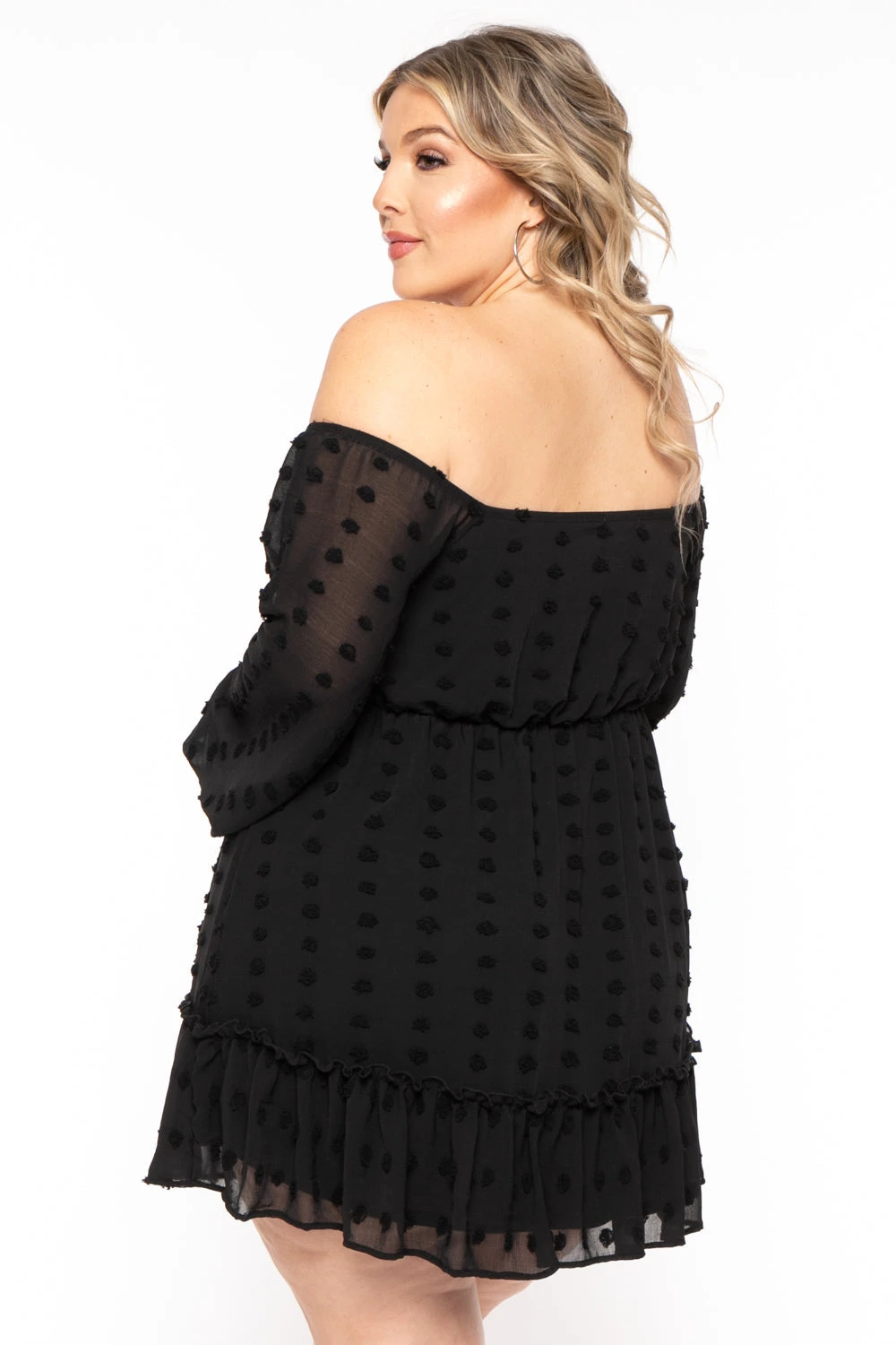Plus Size Zariah Chiffon Dot Dress - Black Plus Size Zariah Chiffon Dot Dress - Black -Kitchensuppliesdeal curvy sense dresses plus size zariah chiffon dot dress black 31541790867553