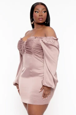 Plus Size Zenaida Off The Shoulder Bodycon Dress - Mocha -Kitchensuppliesdeal curvy sense dresses plus size zenaida off the shoulder bodycon dress mocha 31792666476641