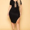 Plus Size Zia Bodycon Dress- Black -Kitchensuppliesdeal curvy sense dresses plus size zia bodycon dress black 29709014827105