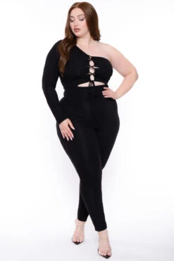 Plus Size Aaliyah Cut Out Jumpsuit - Black 5 Plus Size Aaliyah Cut Out Jumpsuit - Black -Kitchensuppliesdeal curvy sense jumpsuits and rompers plus size aaliyah cut out jumpsuit black 29448076099681