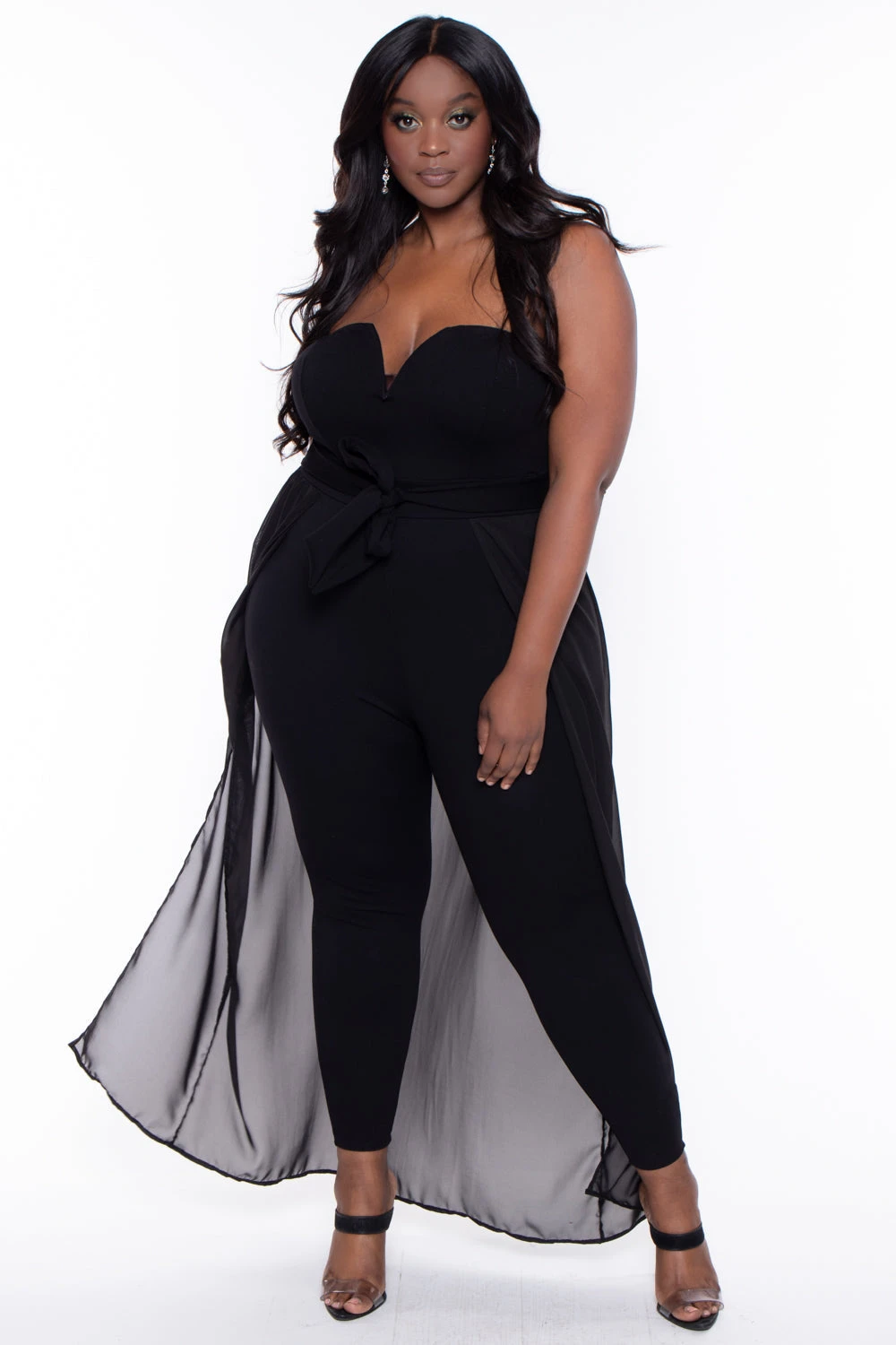 Plus Size Addison Chiffon Overlay Jumpsuit- Black Plus Size Addison Chiffon Overlay Jumpsuit- Black -Kitchensuppliesdeal curvy sense jumpsuits and rompers plus size addison chiffon overlay jumpsuit black 30025808609377