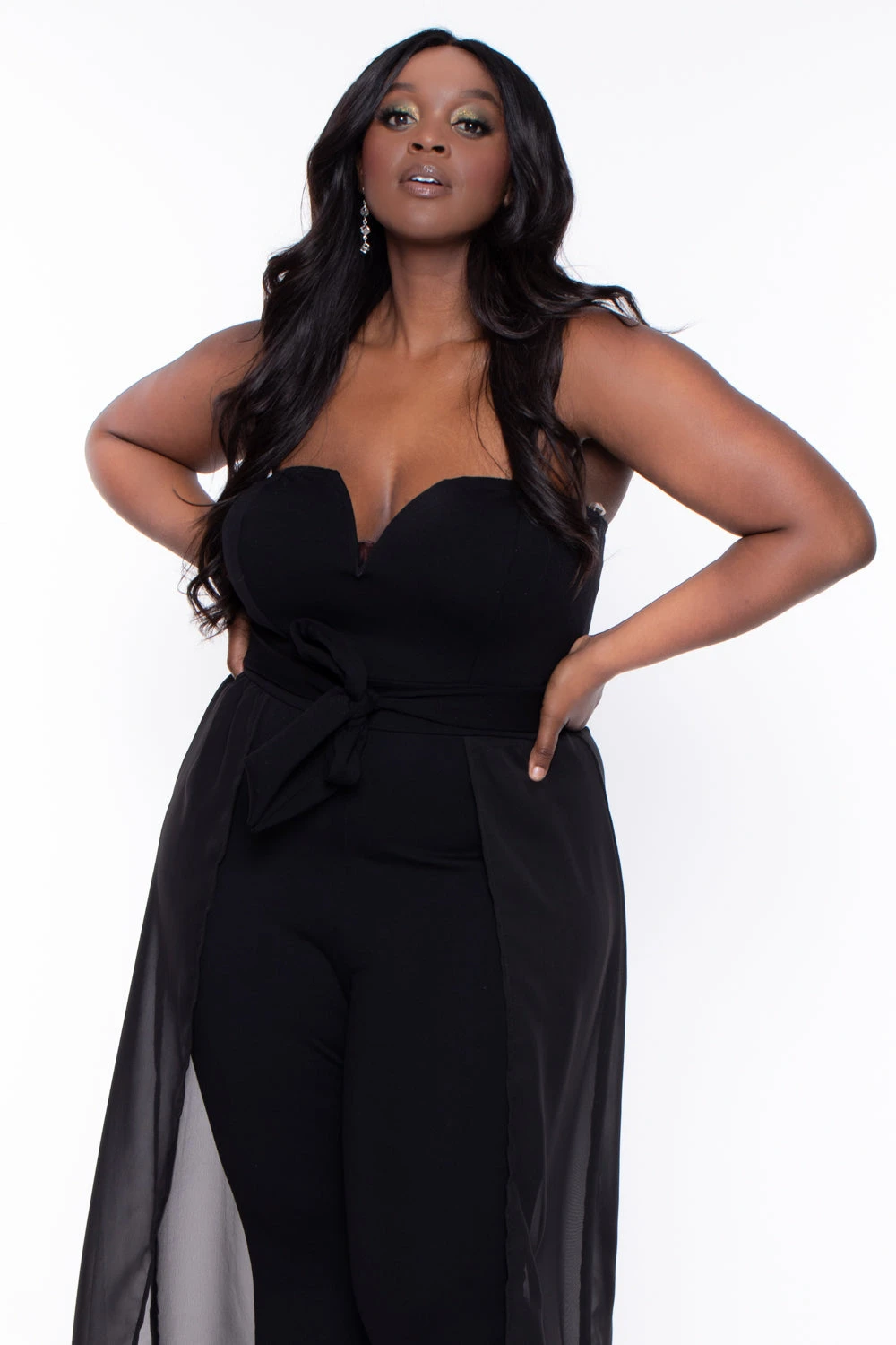 Plus Size Addison Chiffon Overlay Jumpsuit- Black Plus Size Addison Chiffon Overlay Jumpsuit- Black -Kitchensuppliesdeal curvy sense jumpsuits and rompers plus size addison chiffon overlay jumpsuit black 30025808674913