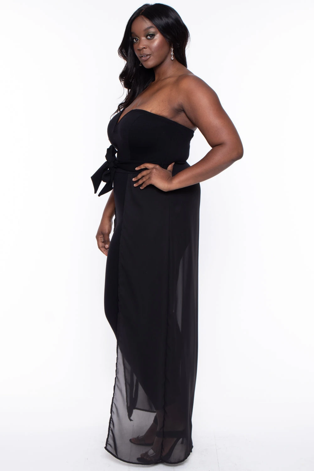 Plus Size Addison Chiffon Overlay Jumpsuit- Black Plus Size Addison Chiffon Overlay Jumpsuit- Black -Kitchensuppliesdeal curvy sense jumpsuits and rompers plus size addison chiffon overlay jumpsuit black 30025808969825
