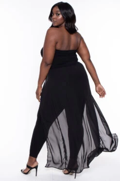 Plus Size Addison Chiffon Overlay Jumpsuit- Black 7 Plus Size Addison Chiffon Overlay Jumpsuit- Black -Kitchensuppliesdeal curvy sense jumpsuits and rompers plus size addison chiffon overlay jumpsuit black 30025809100897