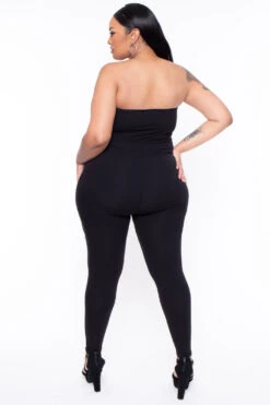 Plus Size Alessa Cut Out Jumpsuit- Black -Kitchensuppliesdeal curvy sense jumpsuits and rompers plus size alessa cut out jumpsuit black 30025866051681