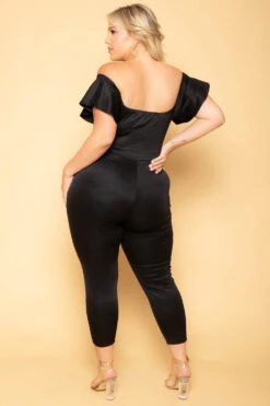 Plus Size Alice Off The Shoulder Jumpsuit - Black -Kitchensuppliesdeal curvy sense jumpsuits and rompers plus size alice off the shoulder jumpsuit black 29888312442977
