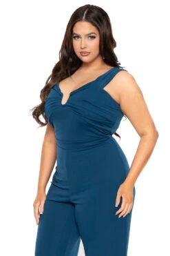 Plus Size Amber Off The Shoulder Jumpsuit - Teal 4 Plus Size Amber Off The Shoulder Jumpsuit - Teal -Kitchensuppliesdeal curvy sense jumpsuits and rompers plus size amber off the shoulder jumpsuit teal 30836137721953