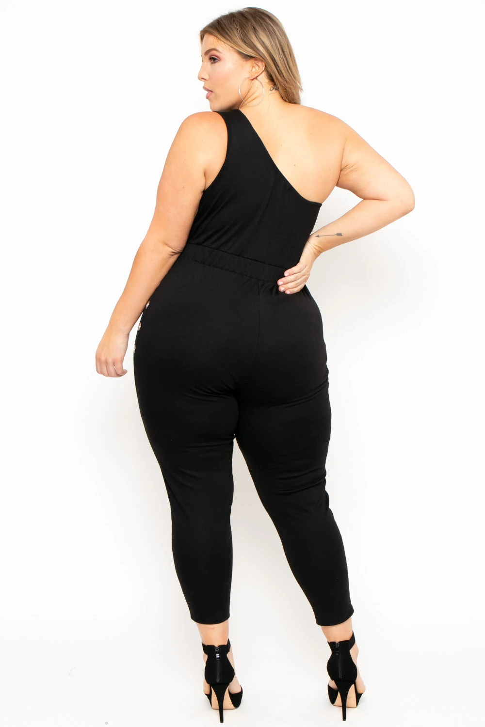 Plus Size Amberlyn Grommet Jumpsuit - Black Plus Size Amberlyn Grommet Jumpsuit - Black -Kitchensuppliesdeal curvy sense jumpsuits and rompers plus size amberlyn grommet jumpsuit black 29885119266913
