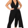 Plus Size Angelina Overlay Jumpsuit- Black -Kitchensuppliesdeal curvy sense jumpsuits and rompers plus size angelina overlay jumpsuit black 30025676783713