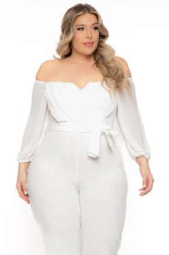 Plus Size Aryana Cross Over Jumpsuit -Ivory -Kitchensuppliesdeal curvy sense jumpsuits and rompers plus size aryana cross over jumpsuit ivory 31497394389089