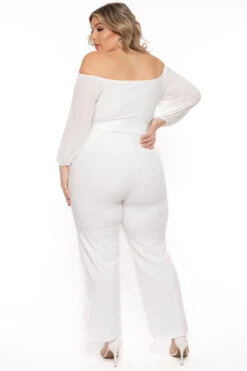 Plus Size Aryana Cross Over Jumpsuit -Ivory -Kitchensuppliesdeal curvy sense jumpsuits and rompers plus size aryana cross over jumpsuit ivory 31497396551777