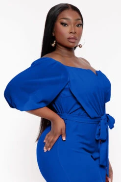 Plus Size Aryana Cross Over Romper - Blue -Kitchensuppliesdeal curvy sense jumpsuits and rompers plus size aryana cross over romper blue 31918435696737