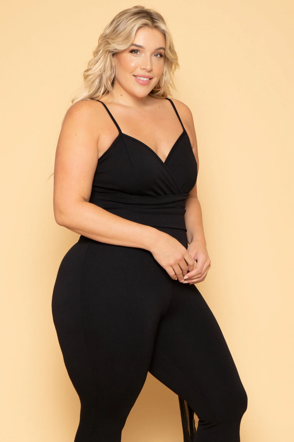 Plus Size Aubree Chiffon Sash Jumpsuit - Black Plus Size Aubree Chiffon Sash Jumpsuit - Black -Kitchensuppliesdeal curvy sense jumpsuits and rompers plus size aubree chiffon sash jumpsuit black 29881649234017