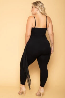 Plus Size Aubree Chiffon Sash Jumpsuit - Black 4 Plus Size Aubree Chiffon Sash Jumpsuit - Black -Kitchensuppliesdeal curvy sense jumpsuits and rompers plus size aubree chiffon sash jumpsuit black 29881649496161