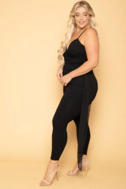 Plus Size Aubree Chiffon Sash Jumpsuit - Black 6 Plus Size Aubree Chiffon Sash Jumpsuit - Black -Kitchensuppliesdeal curvy sense jumpsuits and rompers plus size aubree chiffon sash jumpsuit black 29888148439137