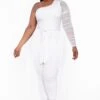 Plus Size Baylin Overlay Jumpsuit- White 2 Plus Size Baylin Overlay Jumpsuit- White -Kitchensuppliesdeal curvy sense jumpsuits and rompers plus size baylin overlay jumpsuit white 31999882723425
