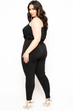 Plus Size Belladonna Belted Jumpsuit - Black -Kitchensuppliesdeal curvy sense jumpsuits and rompers plus size belladonna belted jumpsuit black 29886481367137