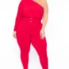 Plus Size Belladonna Belted Jumpsuit - Red 2 Plus Size Belladonna Belted Jumpsuit - Red -Kitchensuppliesdeal curvy sense jumpsuits and rompers plus size belladonna belted jumpsuit red 29882813382753