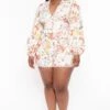 Plus Size Belvidera Botanical Floral Romper - Cream 1 Plus Size Belvidera Botanical Floral Romper - Cream -Kitchensuppliesdeal curvy sense jumpsuits and rompers plus size belvidera botanical floral romper cream 32008520990817