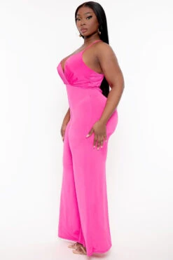 Plus Size Bre Cami Jumpsuit - Fuchsia -Kitchensuppliesdeal curvy sense jumpsuits and rompers plus size bre cami jumpsuit fuchsia 31903614730337