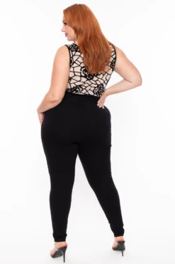 Plus Size Burn Out Flocked Jumpsuit - Black -Kitchensuppliesdeal curvy sense jumpsuits and rompers plus size burn out flocked jumpsuit black 29882434224225