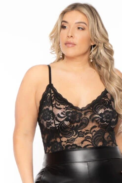 Plus Size Cami Lace Top Jumpsuit - Black 6 Plus Size Cami Lace Top Jumpsuit - Black -Kitchensuppliesdeal curvy sense jumpsuits and rompers plus size cami lace top jumpsuit black 30698962059361