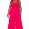 Plus Size Delmi Smocked Jumpsuit - Fuchsia 1 Plus Size Delmi Smocked Jumpsuit - Fuchsia -Kitchensuppliesdeal curvy sense jumpsuits and rompers plus size demi smocked jumpsuit fuchsia 32289227767905